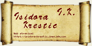 Isidora Krestić vizit kartica